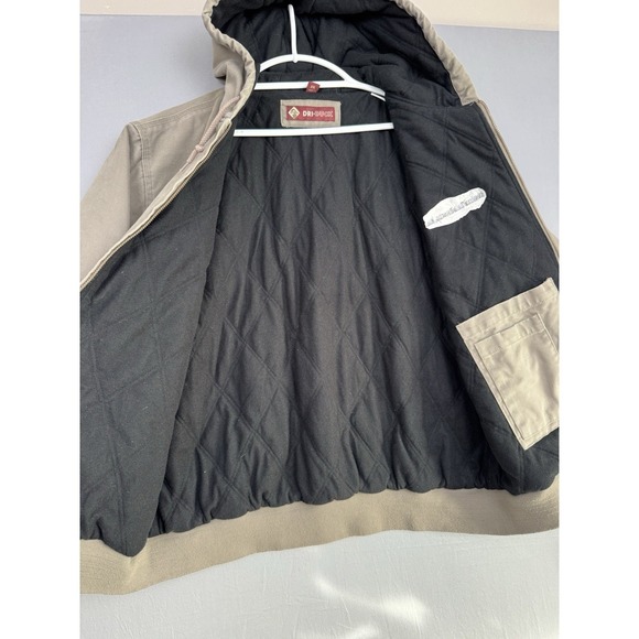 Dri Duck Canvas Work Coat Mens 2XL XXL Hooded Insulated Chore Jacket Work Logo - Picture 2 of 10